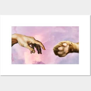 The Creation of Cat-am - Cat Paw Human Hand Posters and Art